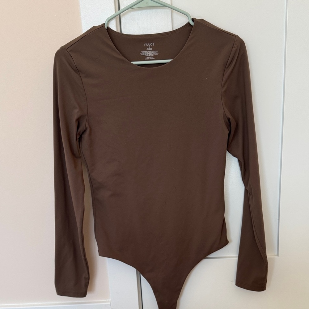 Nuuds Mocha Brown Long Sleeve Bodysuit